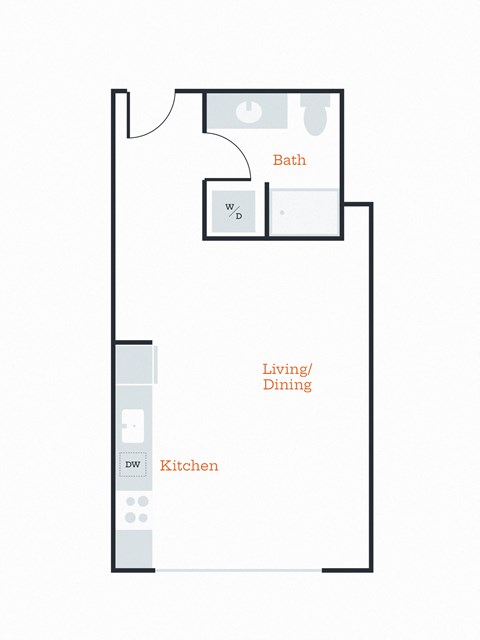 a floor plan of a 1 bedroom floor plan